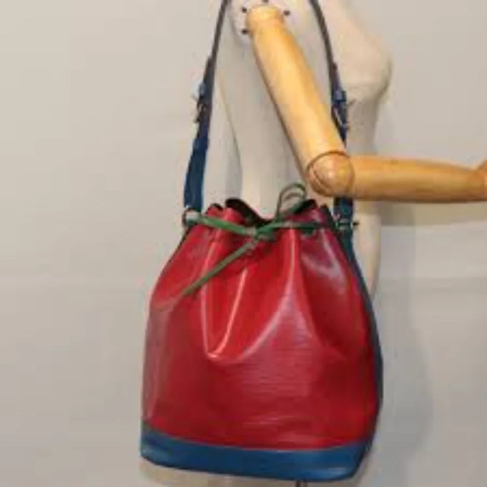LOUIS VUITTON Epi Tri-Col Color Noe Large Bucket Shoulder Bag Red BlueGreen EUC